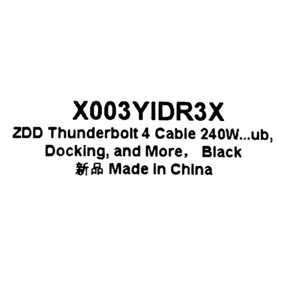 Thunderbolt 4 USB-C 240W Charging Cable 40Gbps Data 8K HD MacBook/Dell/Phone - Picture 3 of 4